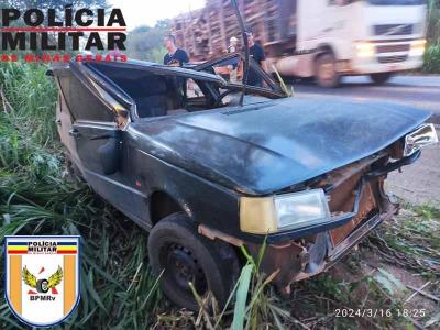 Sinistro entre veculos deixa motorista ferido na rodovia de Arceburgo