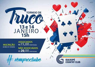 Guaxup Country Club promover Torneio de Truco nestes dias 13 e 14