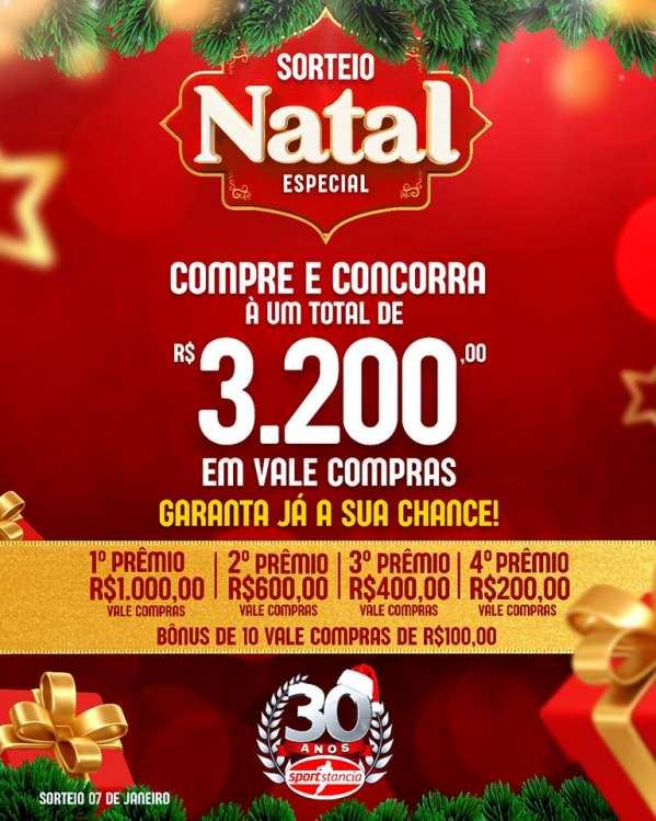 Sport Stancia sortear R$ 3.200,00 em vale-compras nessa segunda-feira