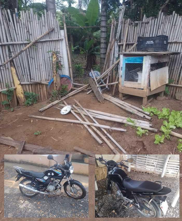 Fam�lia do Bairro Pinheiros tem propriedade invadida e motocicletas furtadas