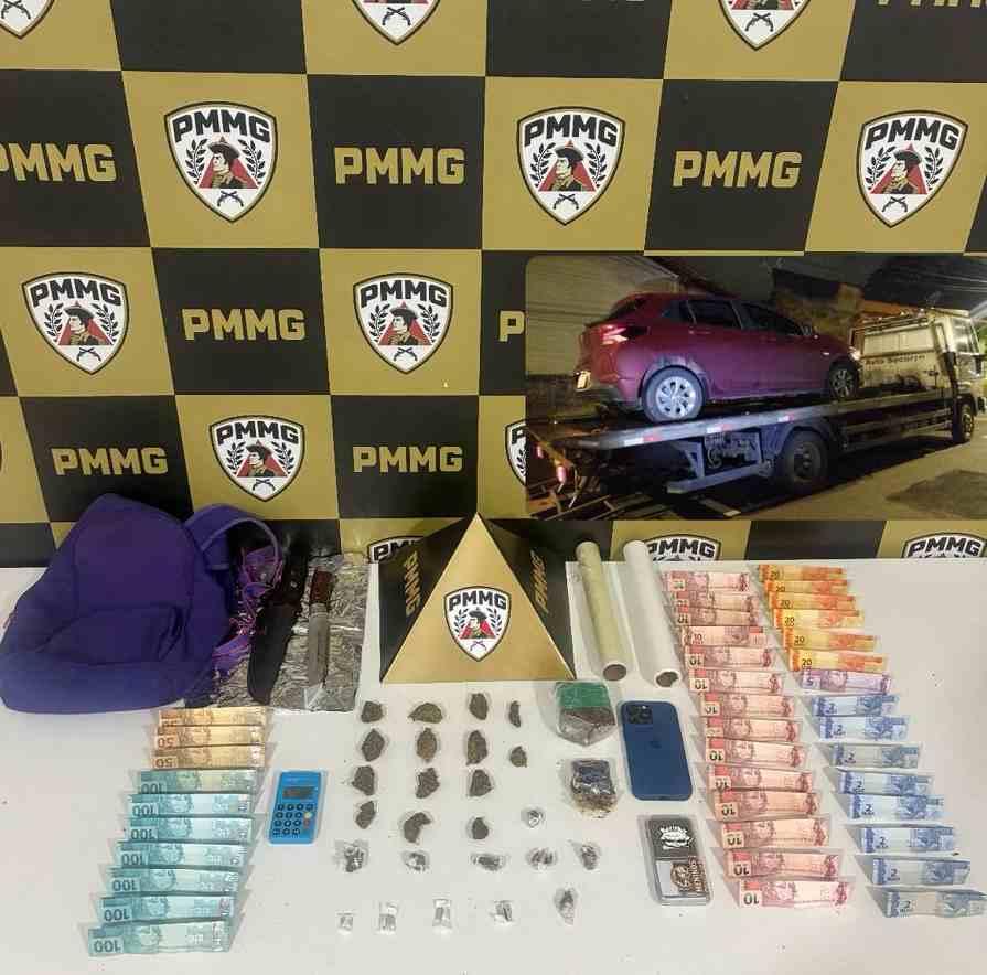 Pol�cia Militar prende jovem por tr�fico de drogas ap�s den�ncia an�nima em Guaxup�