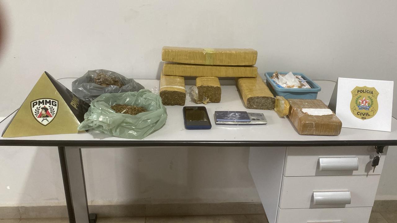 S�o Roque de Minas: homem � preso em flagrante com cerca de 7 kg de drogas em a��o conjunta das pol�cias