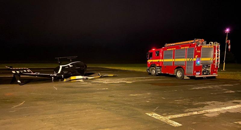 Helic�ptero cai durante tentativa de decolagem no aeroporto de Caxambu