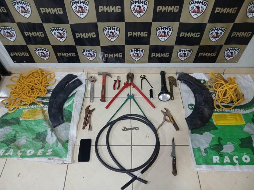 Dois presos por PMs ap�s furto de componentes el�tricos na zona rural do Sudoeste mineiro