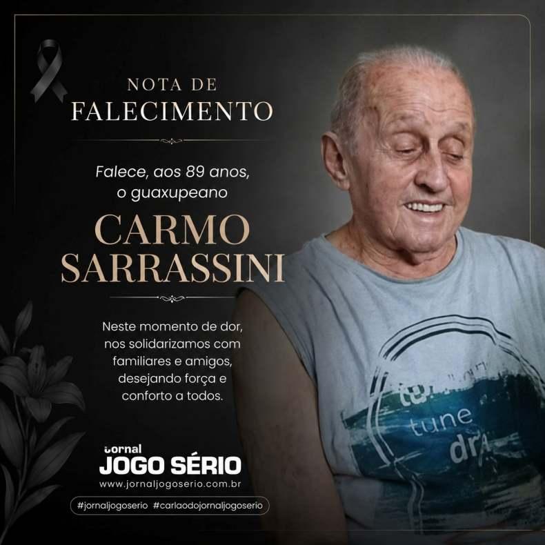 Falece, aos 89 anos, o guaxupeano Carmo Sarrassini 