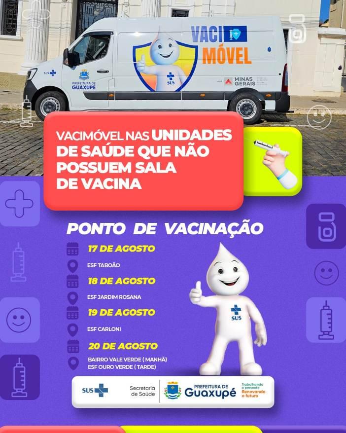 Unidades de sa�de em Guaxup� contar�o com o refor�o do Vacim�vel nesta semana