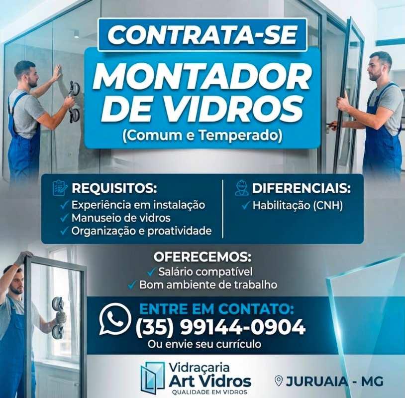 Vidra�aria Art Vidros anuncia vaga para montador de vidros em Juruaia