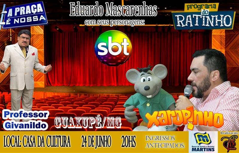 Edu Mascarenhas realizar show de stand up em Guaxup dia 24