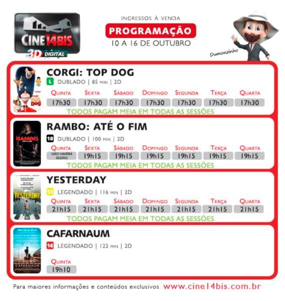 Saiba o que ver no Cine 14 Bis at o dia 16 de outubro