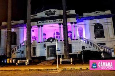 Câmara Municipal de Guaxupé ilumina prédio durante os meses de Outubro e Novembro