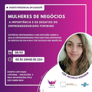 Sebrae Minas realiza palestra gratuita para empreendedoras de Guaxupé