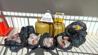PMs do Sudoeste mineiro prendem dois e recuperam mais de 80Kg de carne furtada