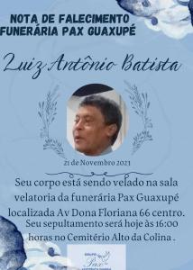 Falece, aos 55 anos, o guaxupeano Luiz Antônio Batista