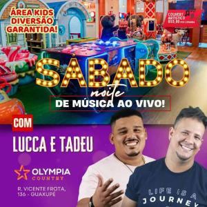 Show ao vivo, restaurante, parque infantil e muitos atrativos hoje no Olympia Country