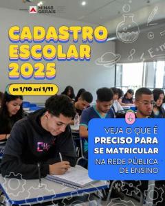 Inscries para o Cadastro Escolar 2025 comeam dia 1, pela internet