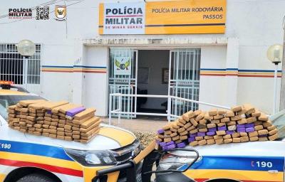 PMs apreendem 172 tabletes de maconha entre Passos e Capitlio