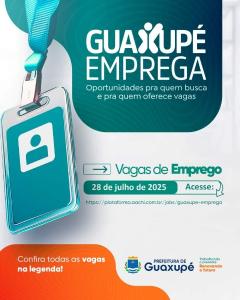 Guaxup Emprega informa novas vagas de emprego
