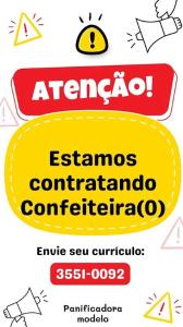 Panificadora Modelo abre vaga de trabalho para o setor de confeitaria
