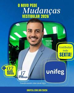 Unifeg lana Vestibular 2026 com novos cursos e provas toda sexta-feira