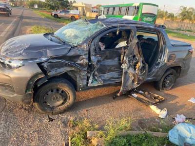 Coliso transversal na MG-179 deixa trs pessoas gravemente feridas em Alfenas