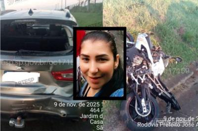 Mulher morre em acidente entre motocicleta e carro na Rodovia SP-340, em Casa Branca