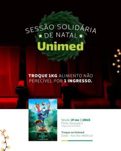 Unimed Guaxup promove sesso solidria de cinema com arrecadao de alimentos