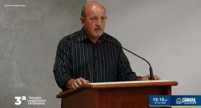 Zelador do Parque Mogiana recebe mo��o de aplausos na C�mara de Guaxup� 