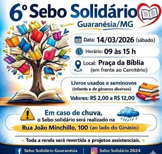 Sebo Solid�rio ser� realizado neste s�bado em Guaran�sia com livros a pre�os populares