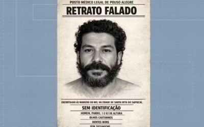 Pol�cia Civil divulga retrato falado para identificar homem encontrado morto em rio no Sul de Minas