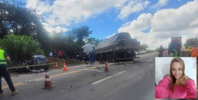 Mulher morre em colis�o entre carro e caminh�o na rodovia de Guaxup� a Muzambinho
