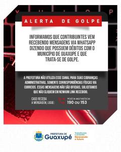 Prefeitura de Guaxup� alerta popula��o sobre golpe envolvendo falsas cobran�as