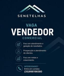 Senetelhas abre vaga de emprego para a fun��o de vendedor 