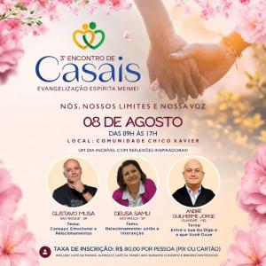 Encontro de Casais da Evangeliza��o Esp�rita Meimei prop�e dia de reflex�o, di�logo e fortalecimento da vida a dois 