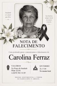 Falece, aos 87 anos, a guaxupeana Carolina Ferraz 